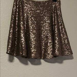Sequin Mini Skirt - Brown